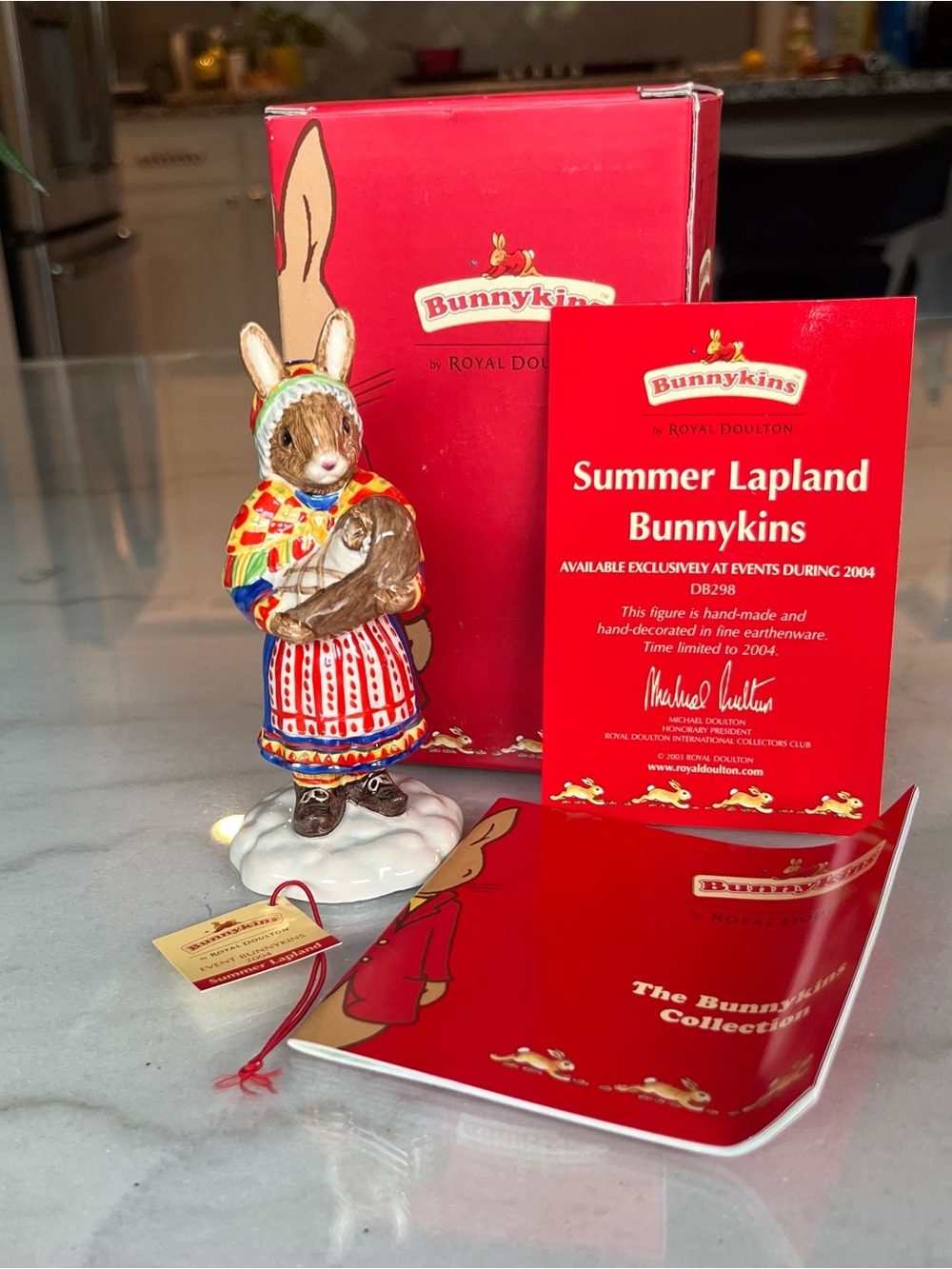 Royal Doulton Bunnykins Summer Lapland Bunnykins Figurine - Red